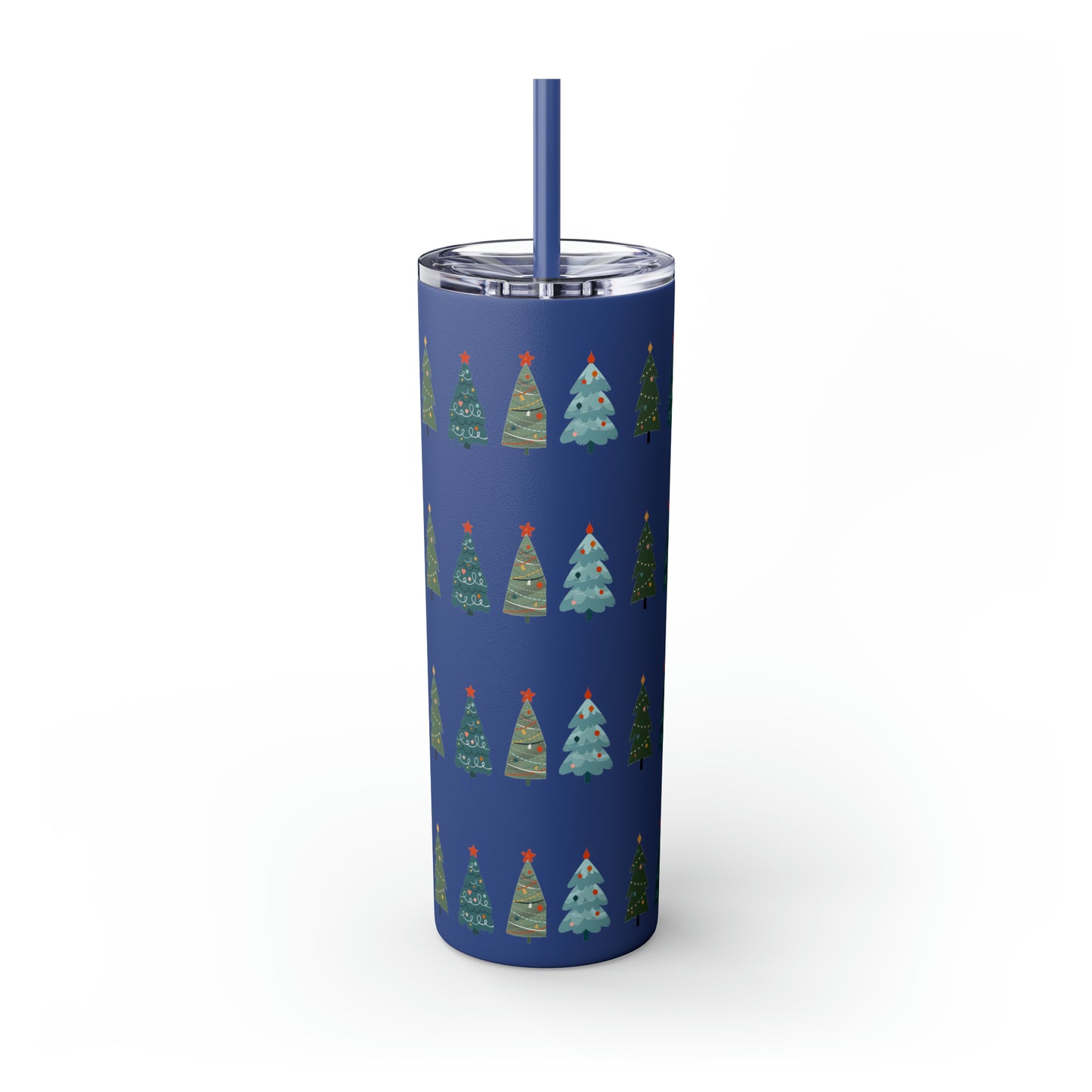 Chirstmas Tree Maars Skinny Tumbler with Straw, 20oz