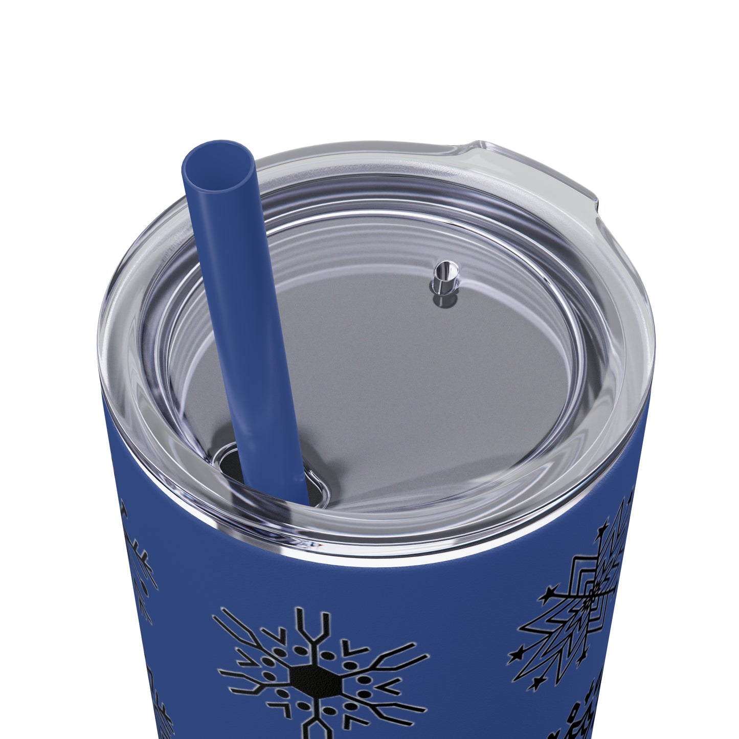 Snowflake Maars Skinny Tumbler with Straw, 20oz