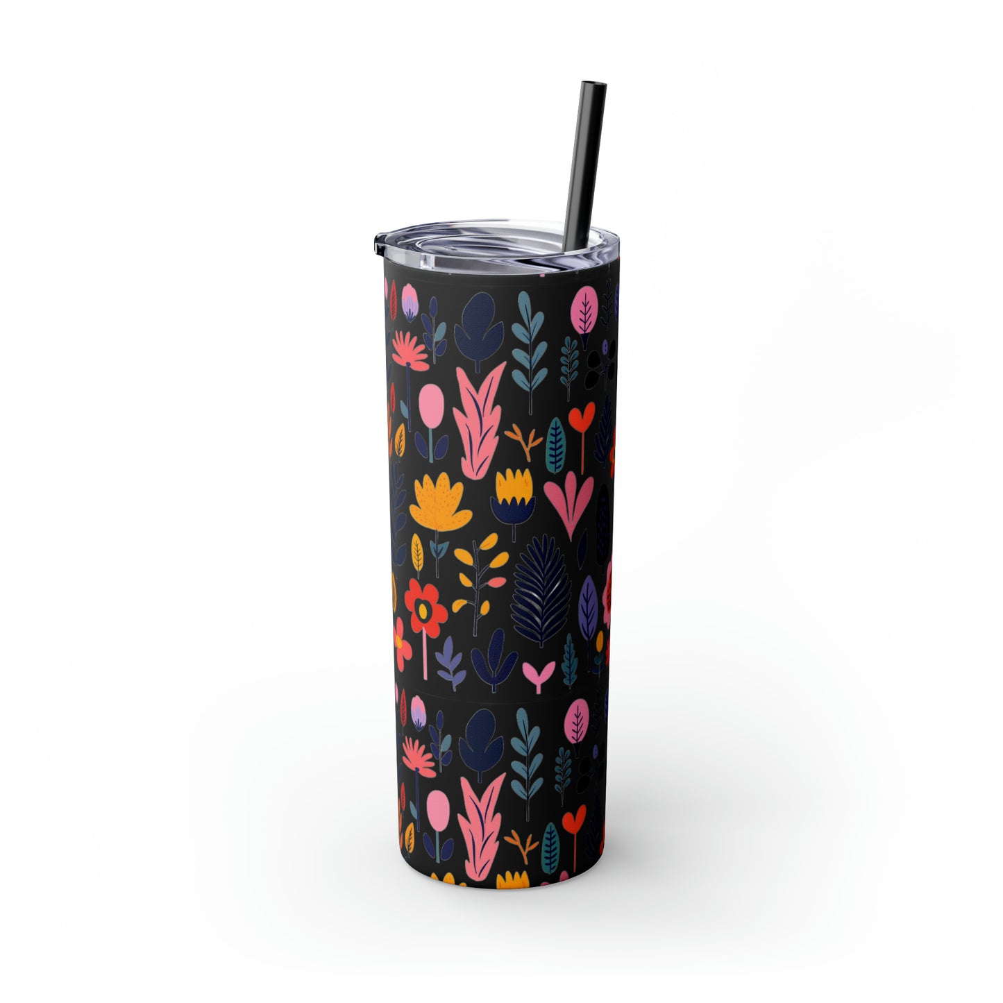 Flowers Maars Skinny Tumbler with Straw, 20oz