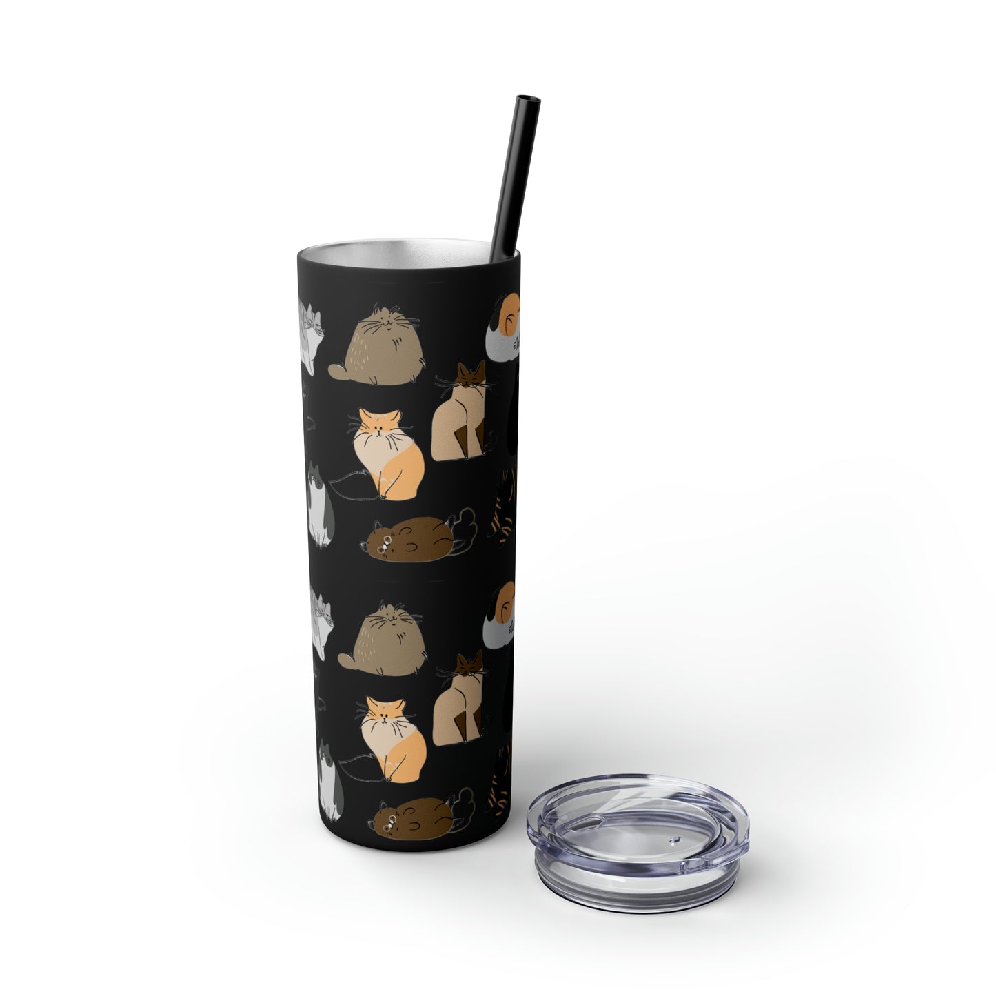 Cat Collection Maars Skinny Tumbler with Straw, 20oz