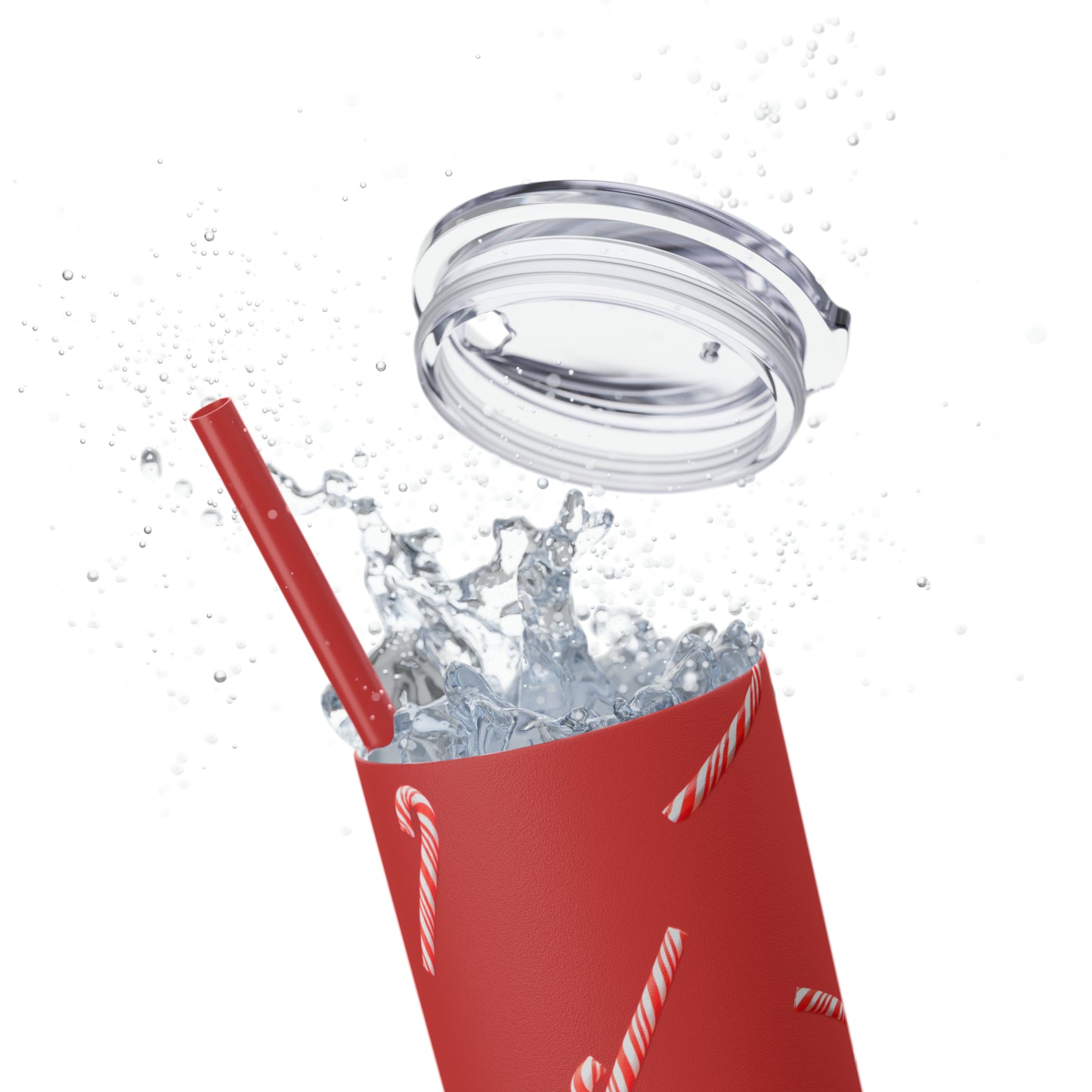 Candy Cane Maars Skinny Tumbler with Straw, 20oz