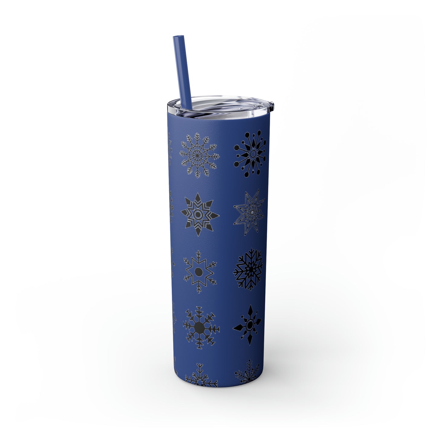 Snowflake Maars Skinny Tumbler with Straw, 20oz