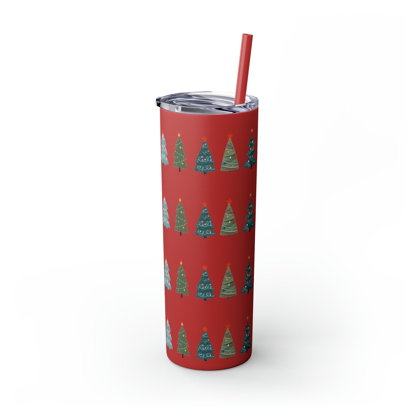 Chirstmas Tree Maars Skinny Tumbler with Straw, 20oz