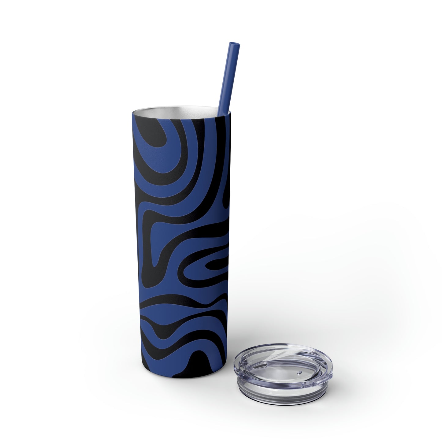 Wavy Maars Skinny Tumbler with Straw, 20oz