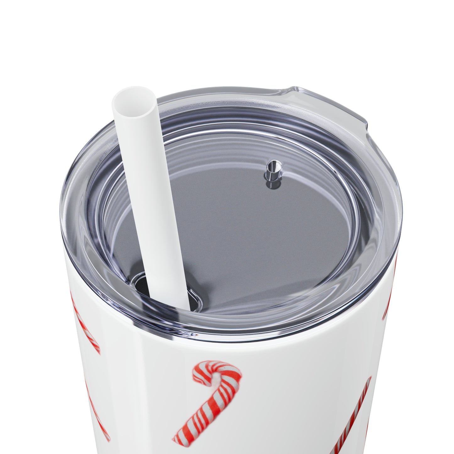 Candy Cane Maars Skinny Tumbler with Straw, 20oz