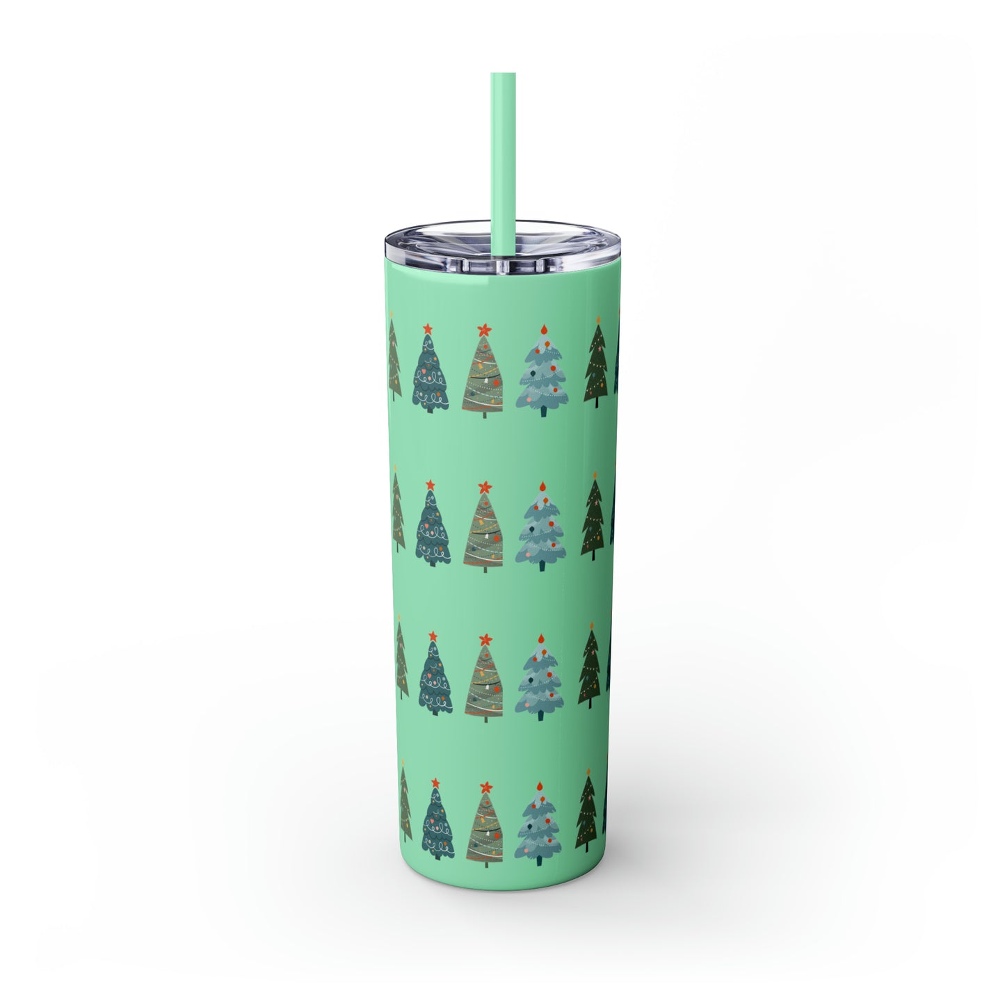 Chirstmas Tree Maars Skinny Tumbler with Straw, 20oz