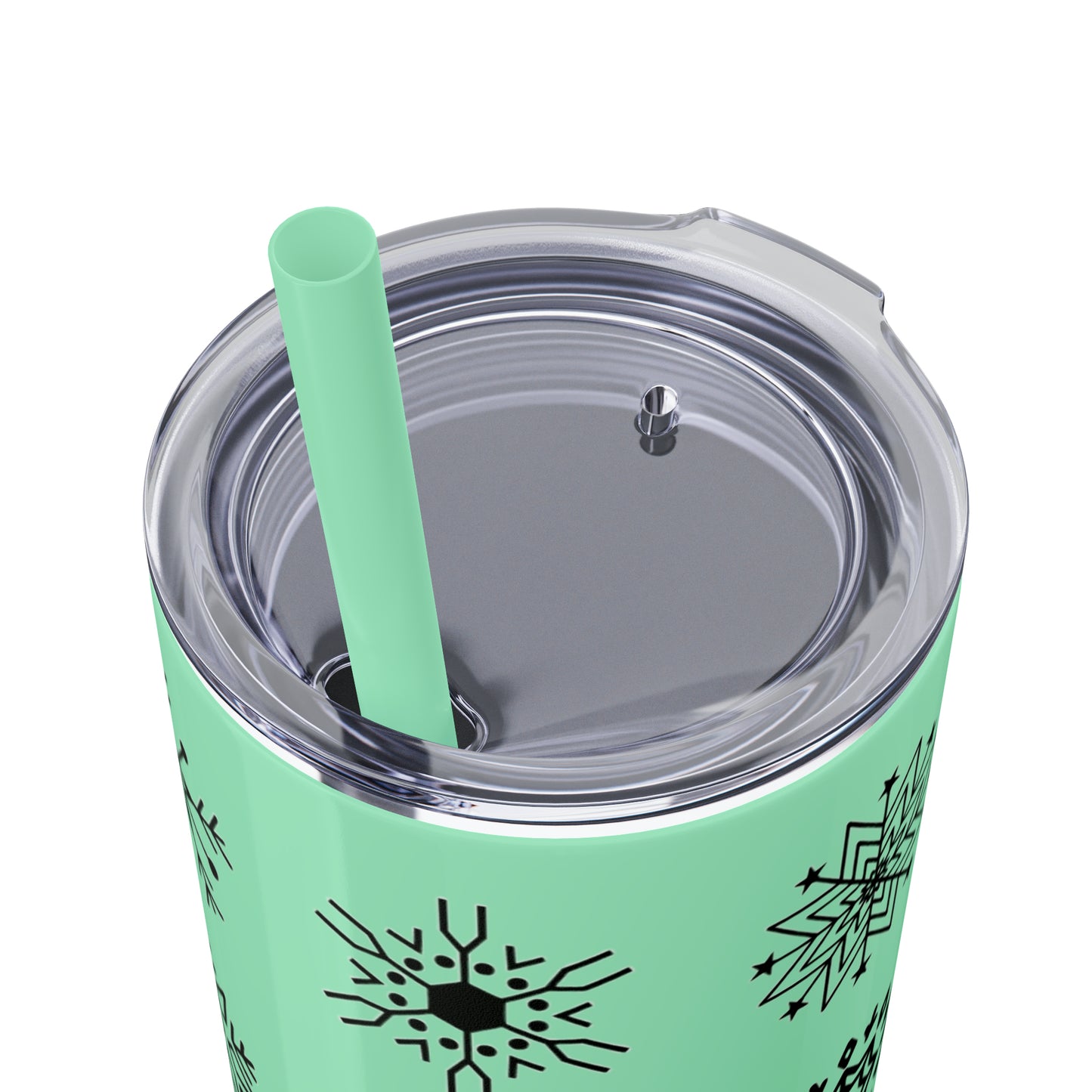 Snowflake Maars Skinny Tumbler with Straw, 20oz