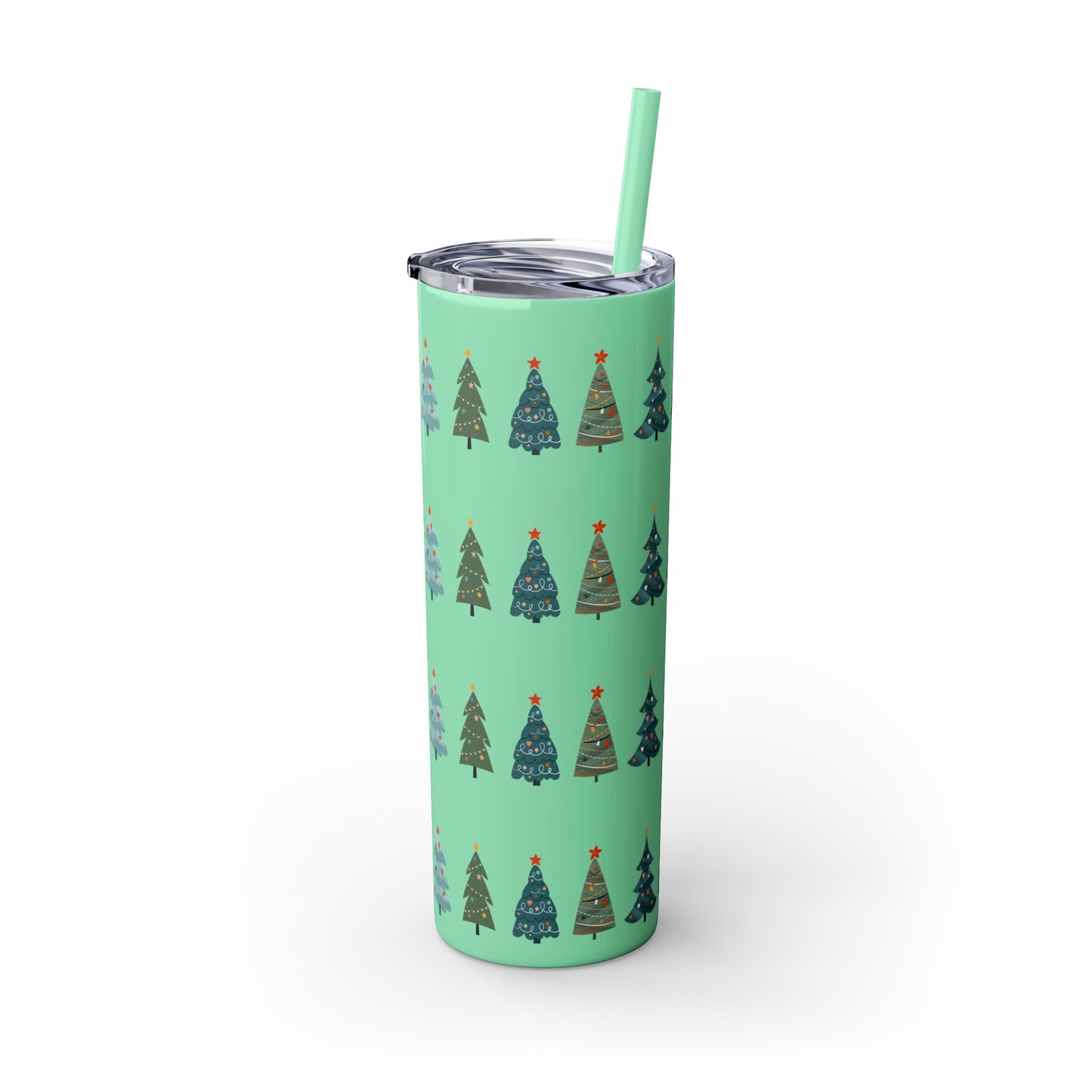 Chirstmas Tree Maars Skinny Tumbler with Straw, 20oz