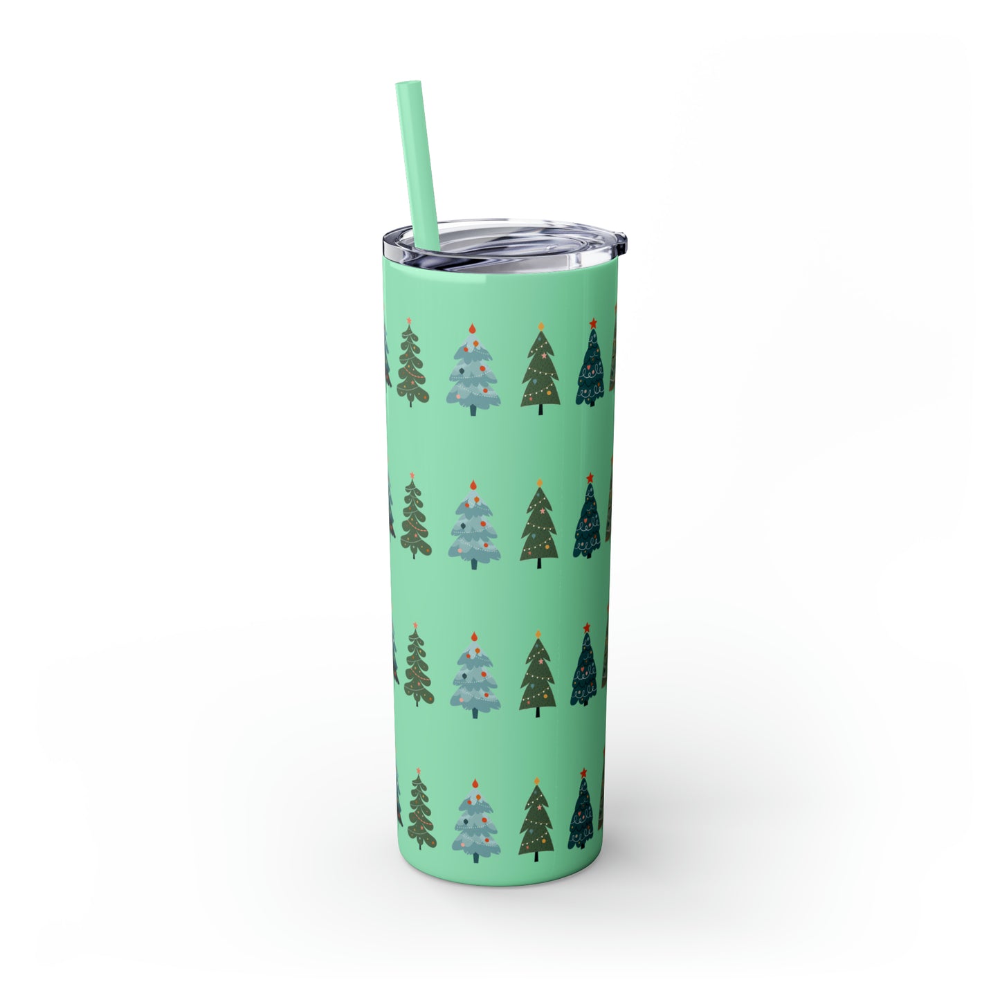 Chirstmas Tree Maars Skinny Tumbler with Straw, 20oz