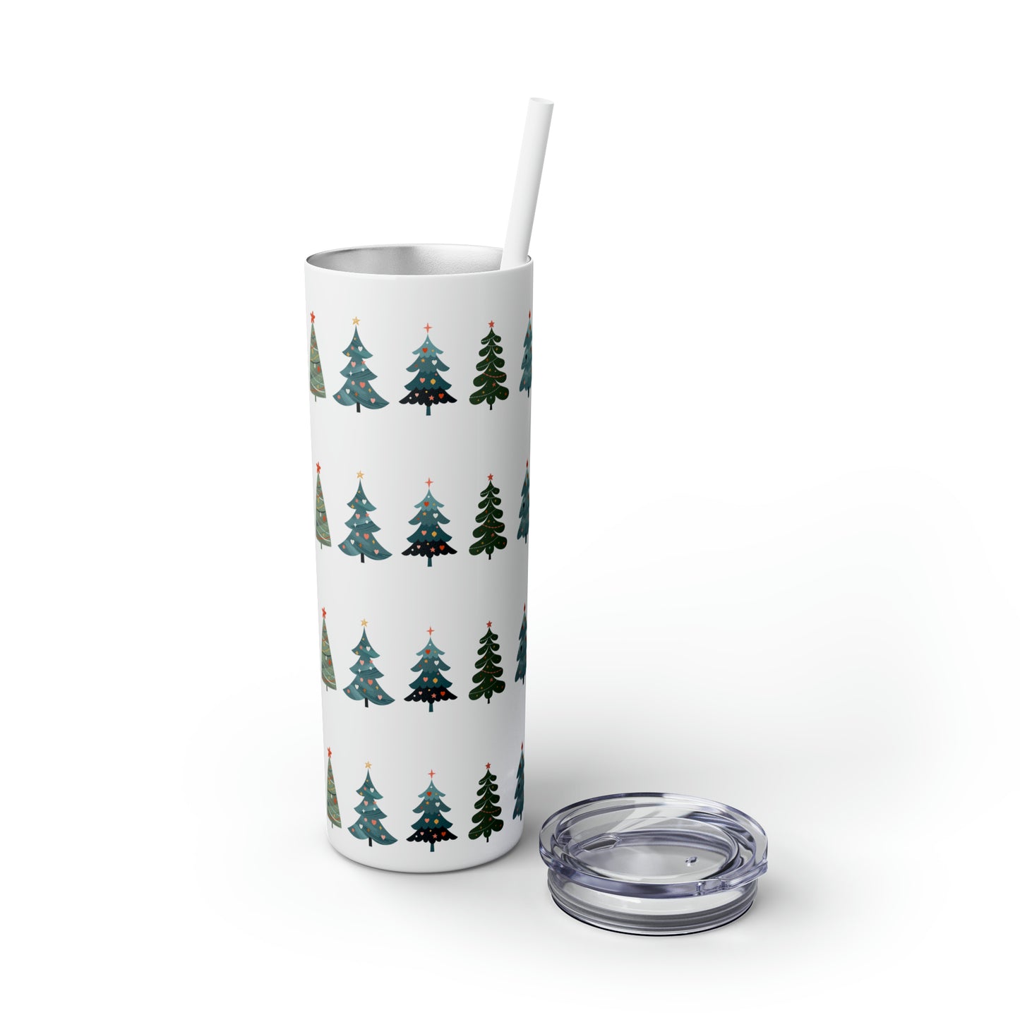 Chirstmas Tree Maars Skinny Tumbler with Straw, 20oz