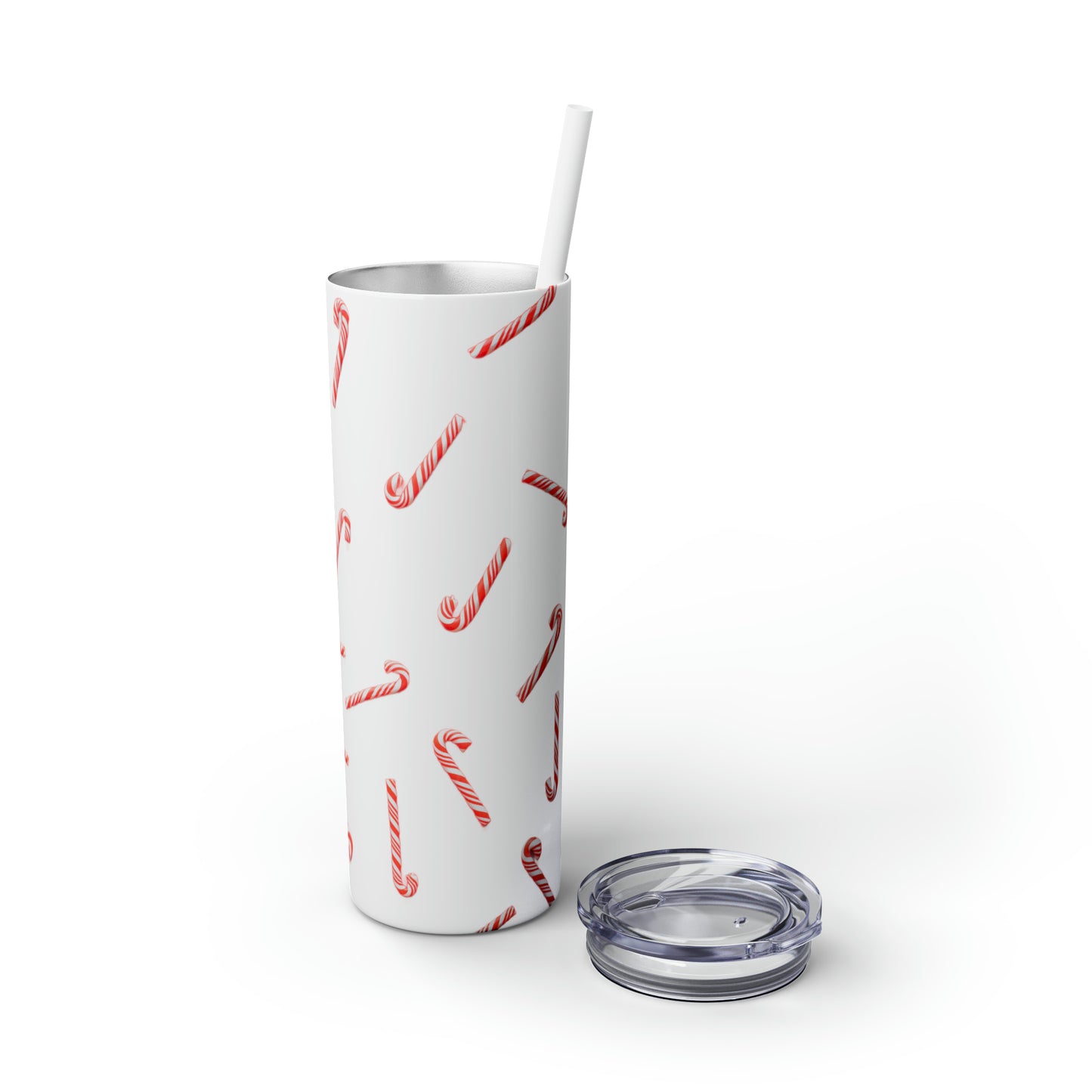 Candy Cane Maars Skinny Tumbler with Straw, 20oz