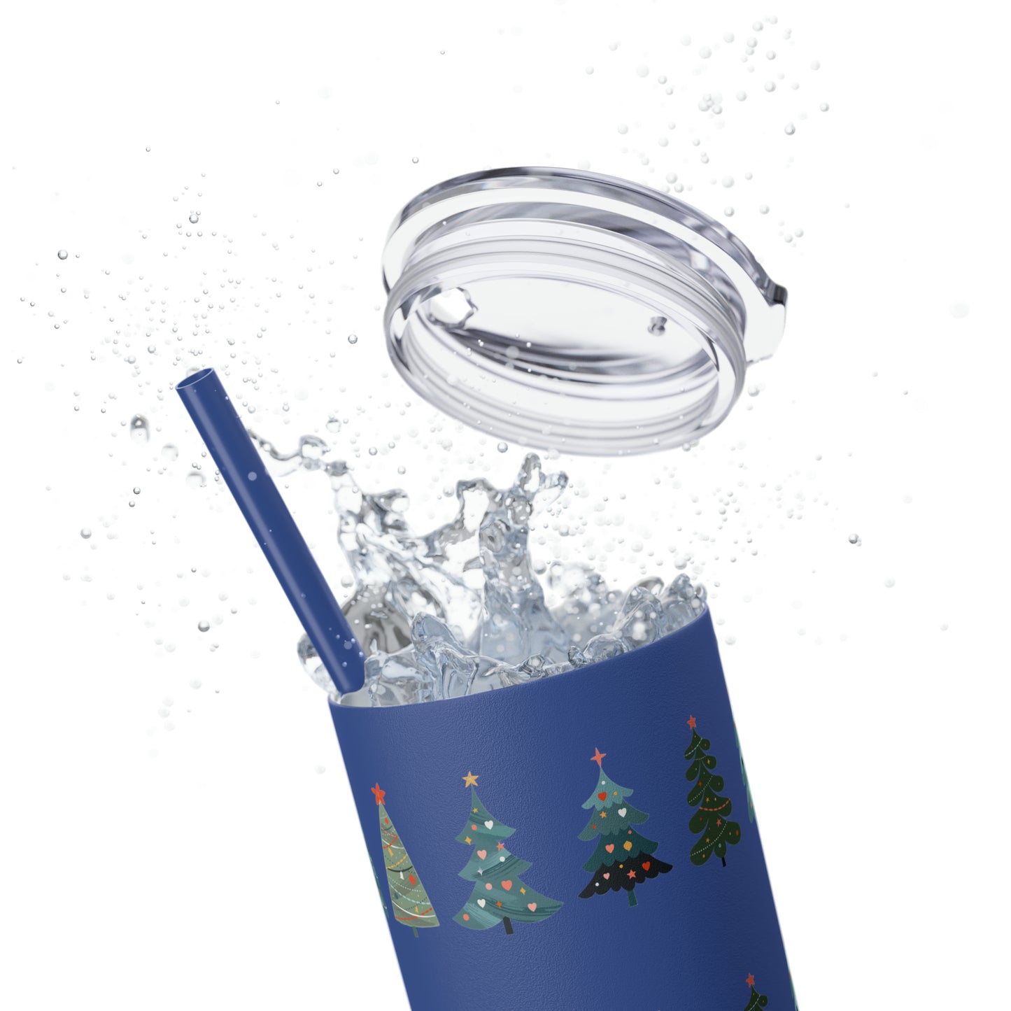 Chirstmas Tree Maars Skinny Tumbler with Straw, 20oz