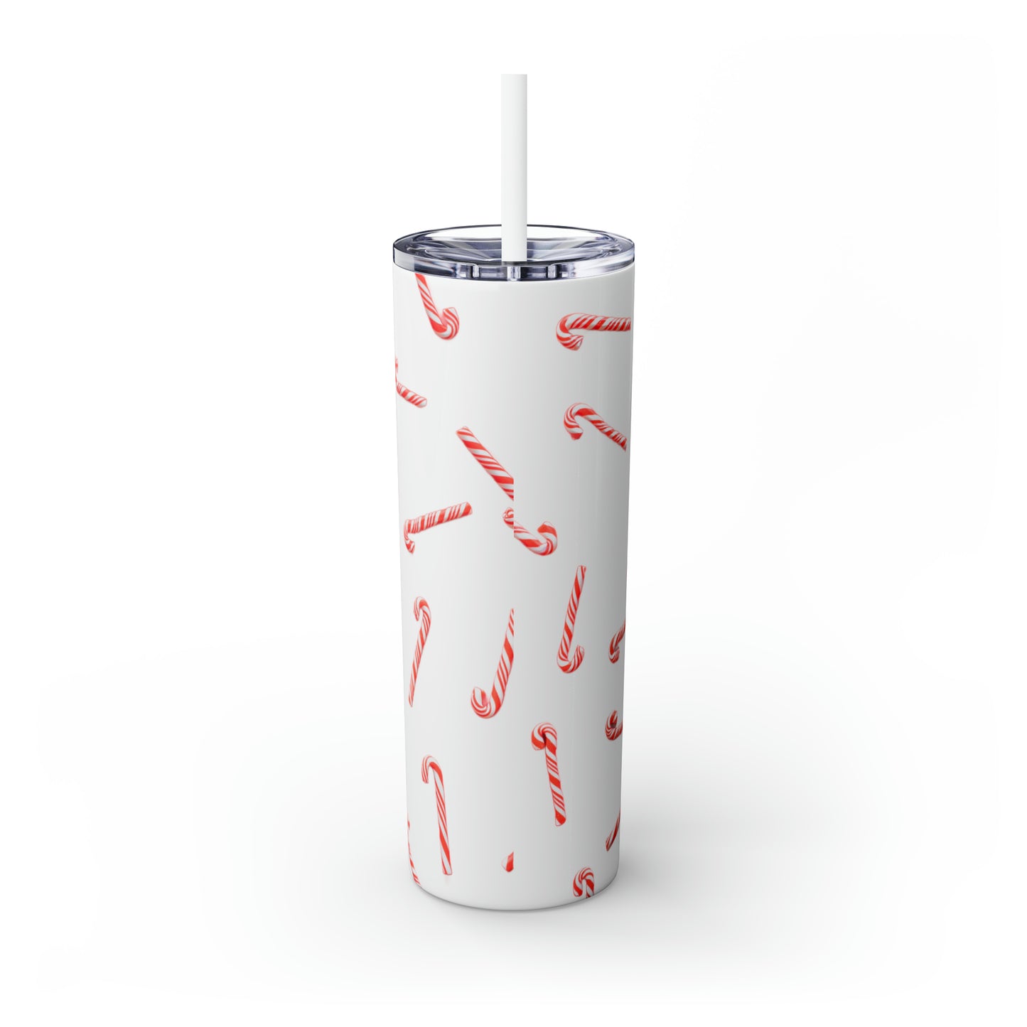 Candy Cane Maars Skinny Tumbler with Straw, 20oz