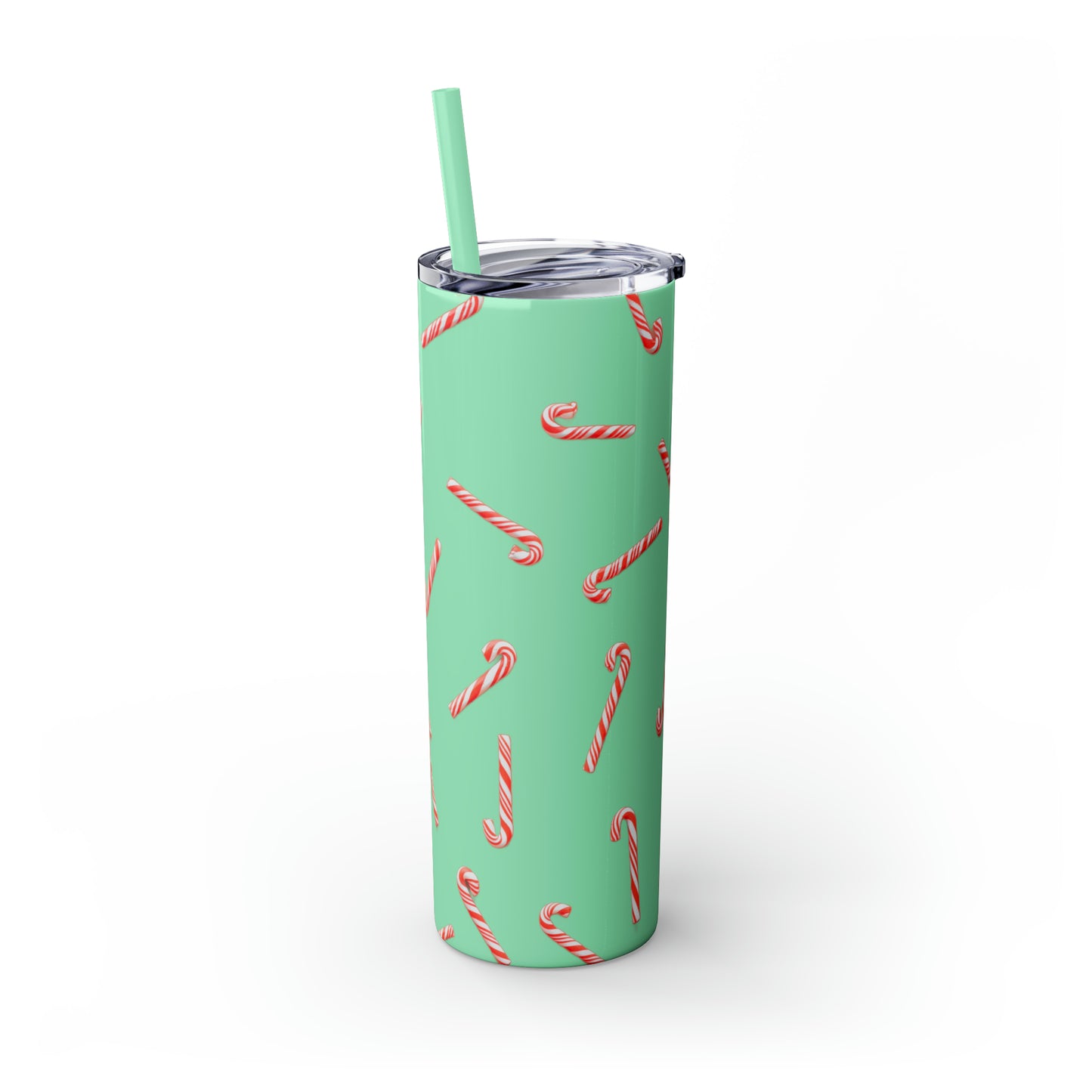 Candy Cane Maars Skinny Tumbler with Straw, 20oz