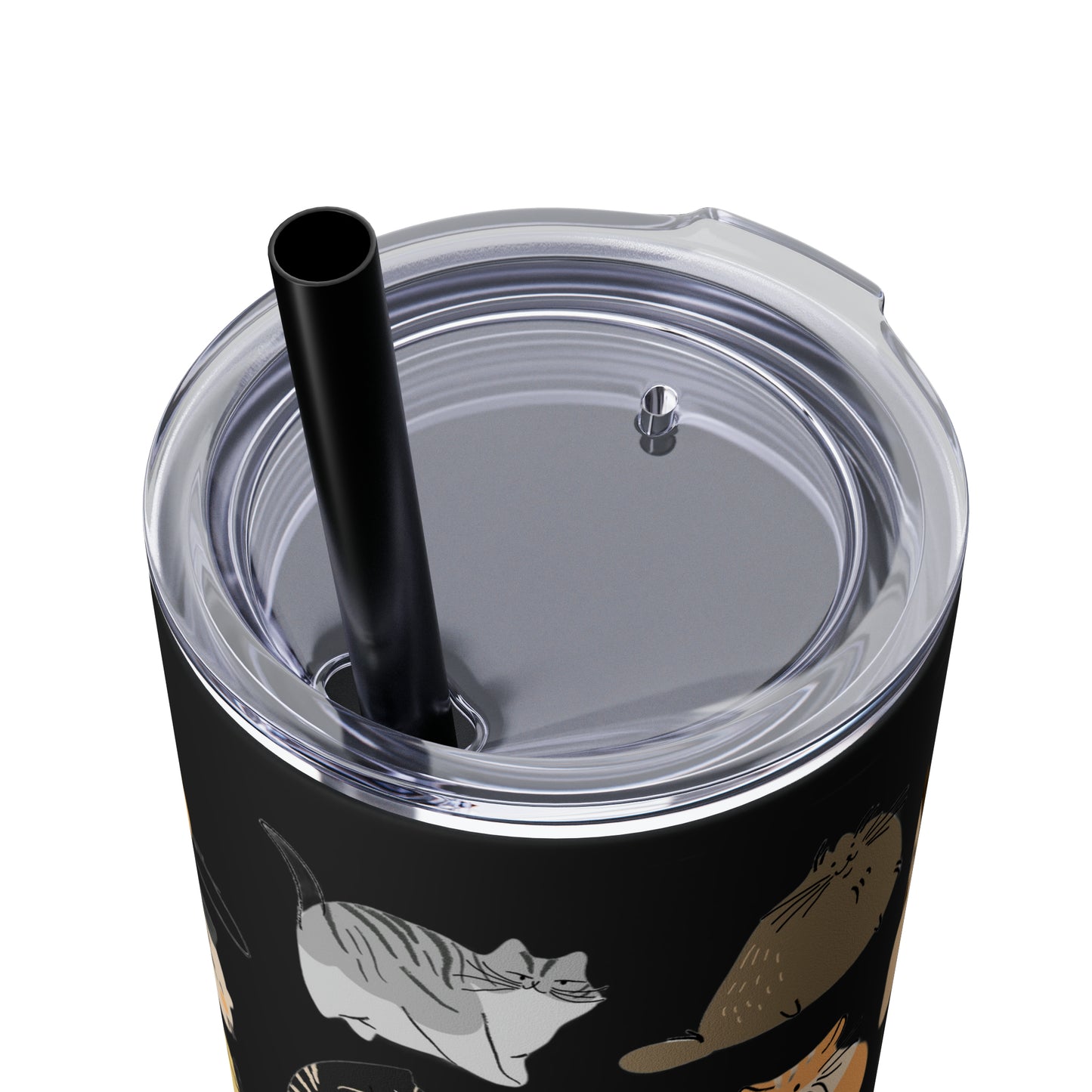 Cat Collection Maars Skinny Tumbler with Straw, 20oz